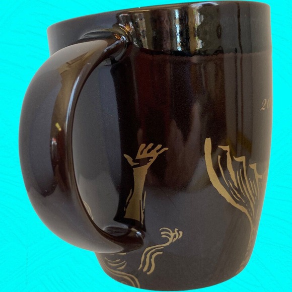 2012 Starbucks Anniversary Mug Brown & Gold Siren Mermaid w/ Star Crown - Picture 4 of 9